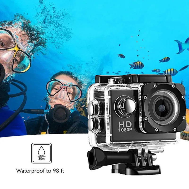 4K Ultra HD Action-kamera med vattentätt fodral för undervattensinspelning