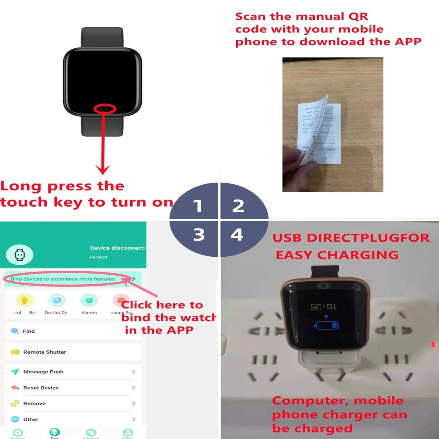 Smartklocka med LED-display – CHAOGENB