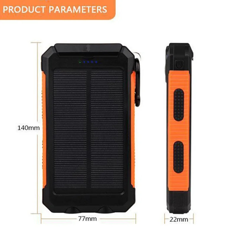 Snabbladdande Power bank med solceller 20 000 mAh