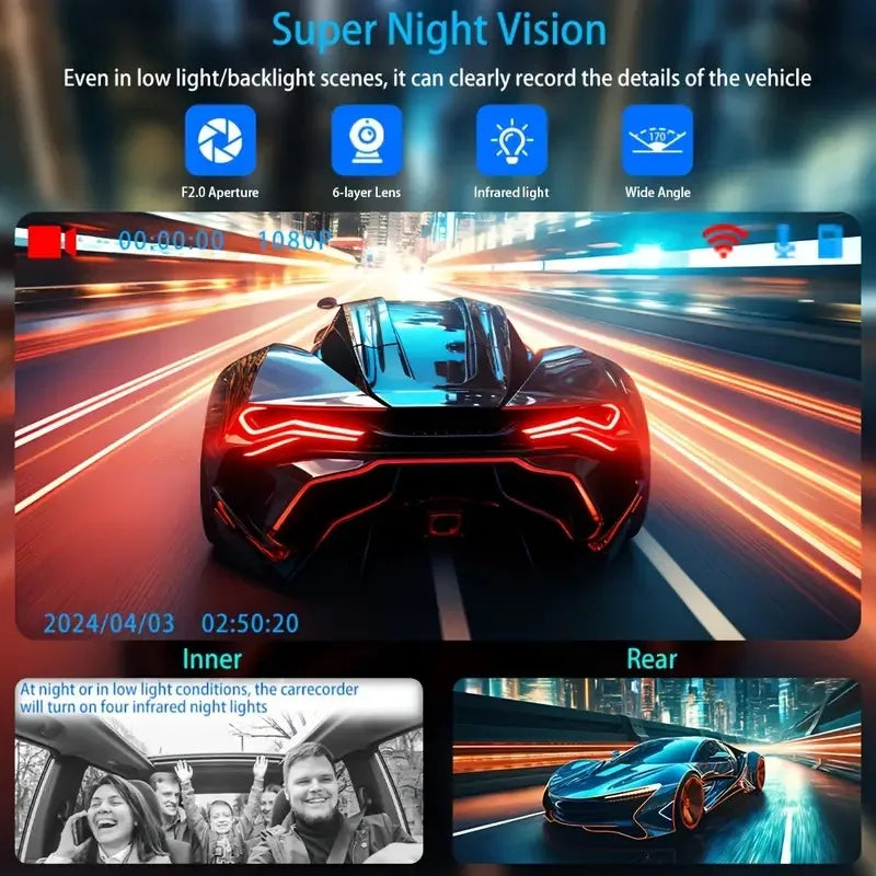 Dash Cam 1080P Front Rear View