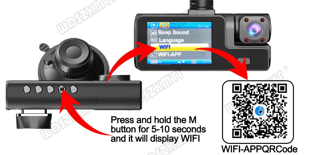 Dash Cam 1080P Front Rear View