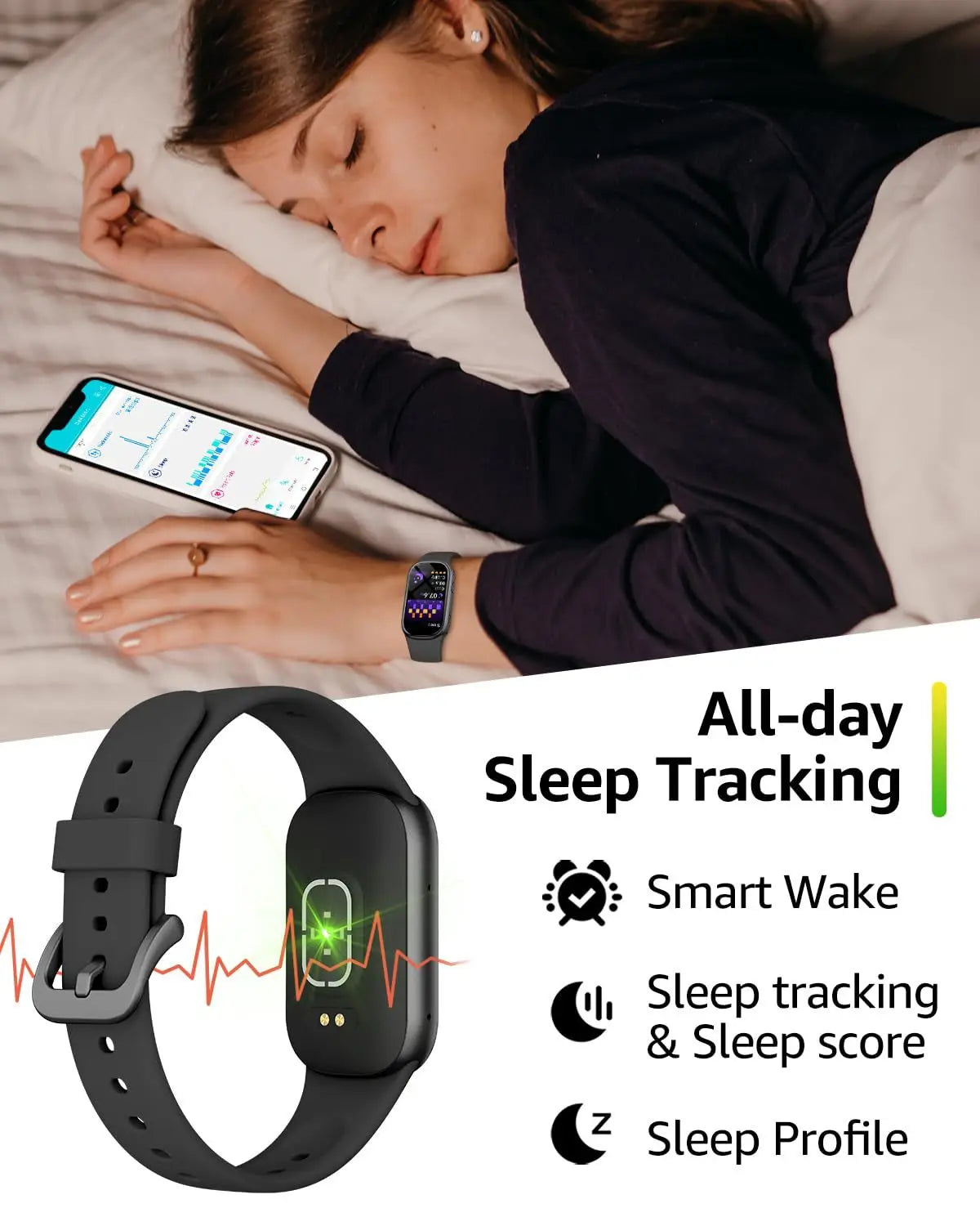 Smartklocka med 1.47" HD-skärm &amp; Hälsomätning