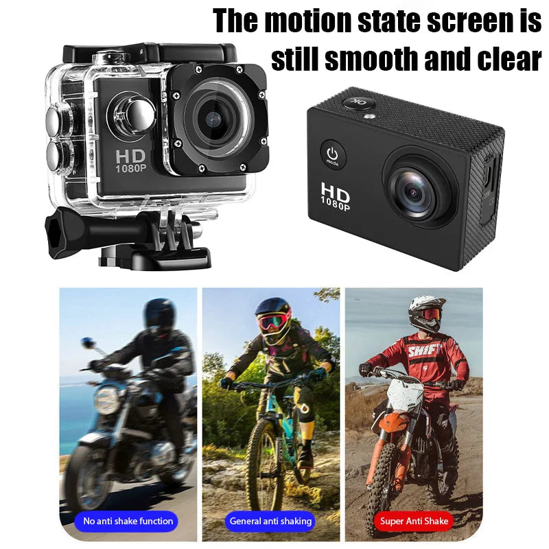 4K Ultra HD Action-kamera med vattentätt fodral för undervattensinspelning