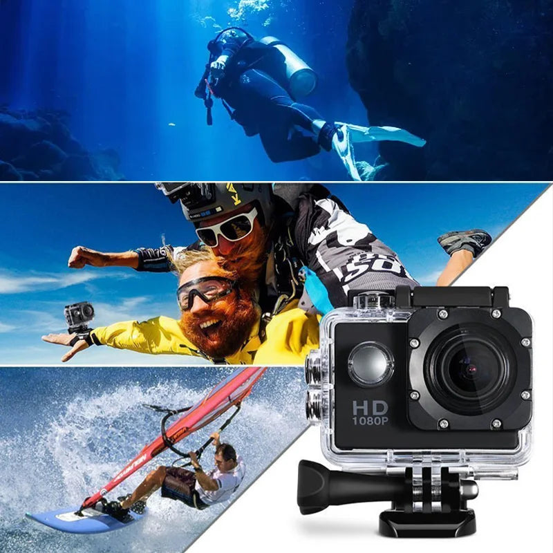 4K Ultra HD Action-kamera med vattentätt fodral för undervattensinspelning
