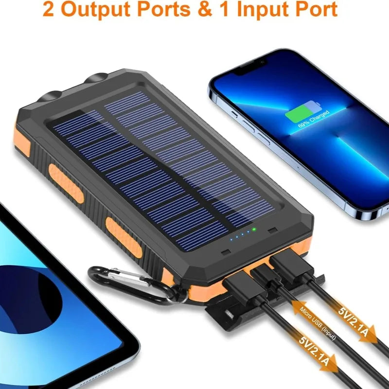 Snabbladdande Power bank med solceller 20 000 mAh