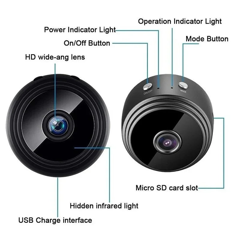 Trådlös Mini IP-Kamera med 1080P HD
