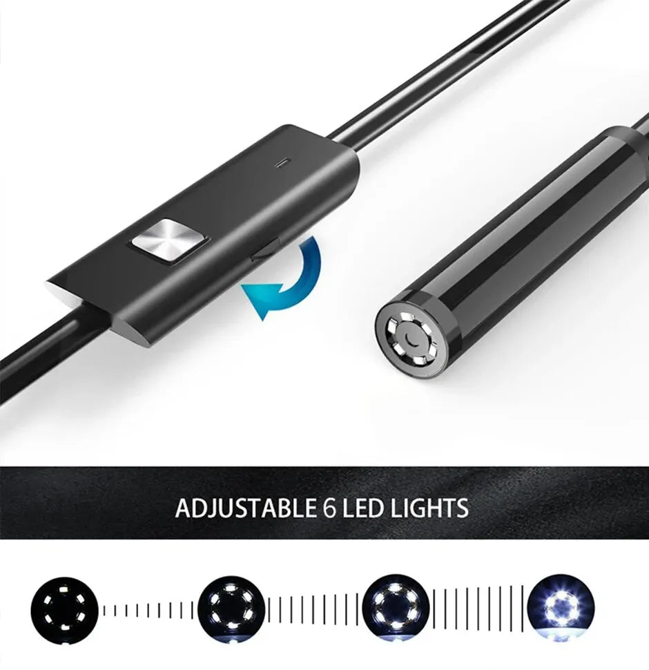 Vattentät Inspektionskamera 7 mm - LED-lampor