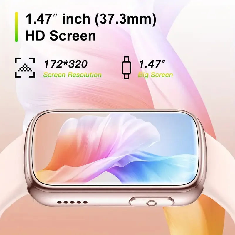 Smartklocka med 1.47" HD-skärm &amp; Hälsomätning